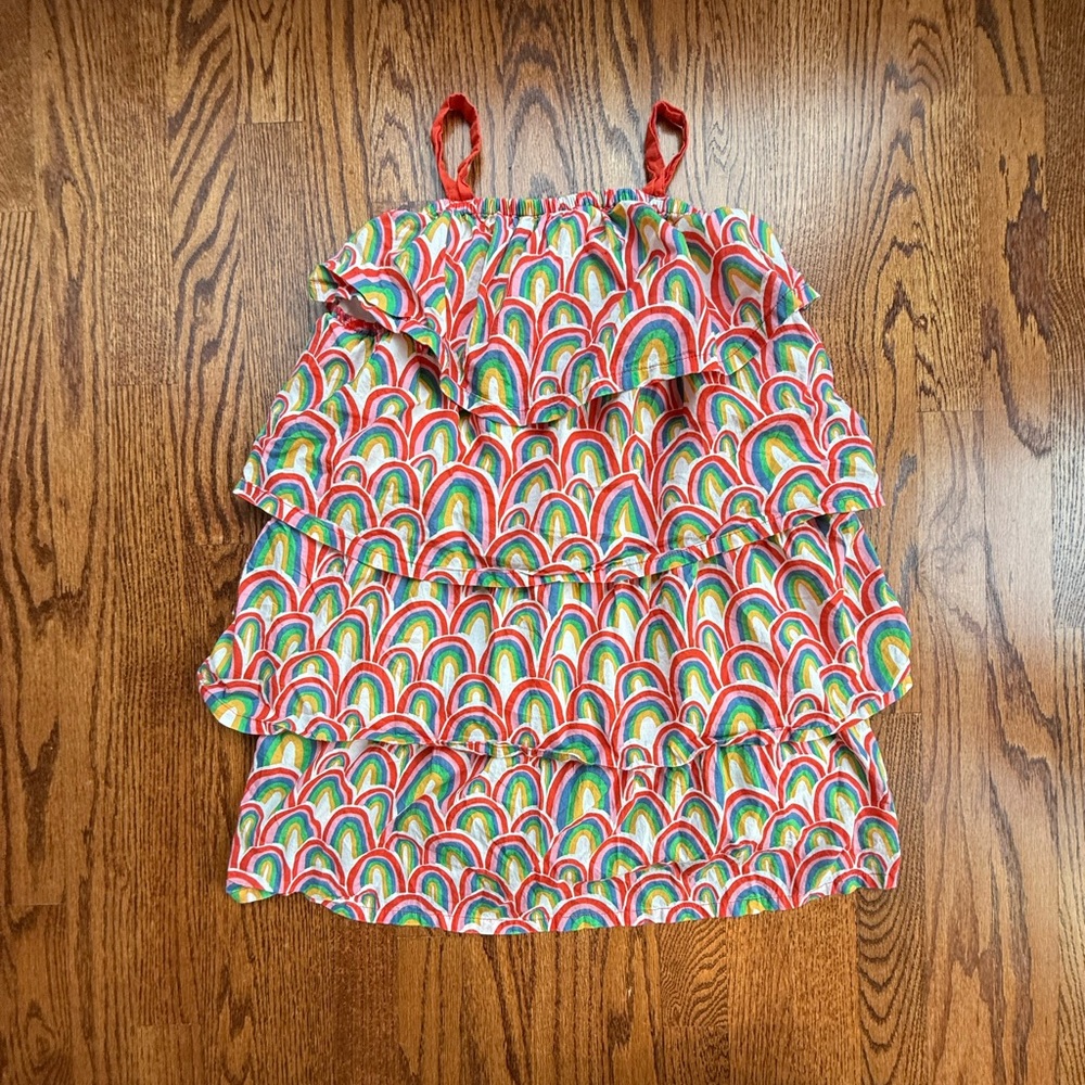 Tucker + Tate Ivory Egret Rainbow Stacked Tiered Dress 8